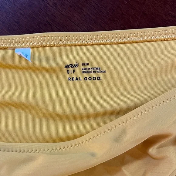 AERIE Full Coverage Swim Bottoms in Golden Yellow size Small - Picture 4 of 6